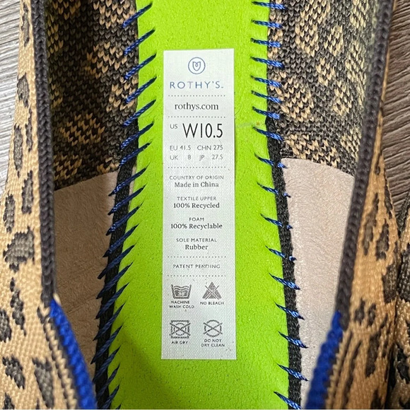 Rothy’s The Loafers Retired Mocha Spot Leopard Animal Print Size 10.5 Women’s - Picture 8 of 9